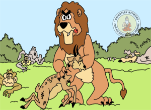 The Cunning Hare And The Witless Lion - Panchatantra Story Picture