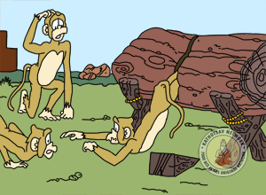 The Monkey And The Wedge - Panchatantra Story Picture